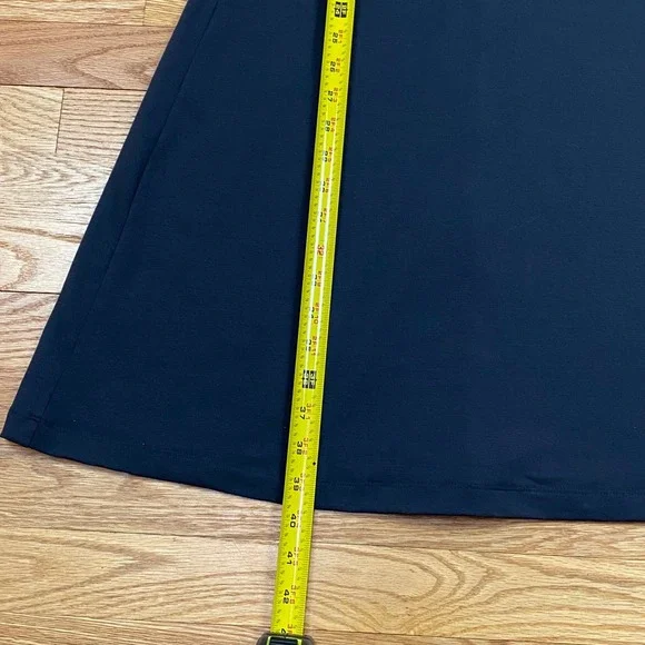 Eddie Bauer Surplice Midi Dress Womens M Black Sleeveless Empire Waist Classic - Picture 2 of 7